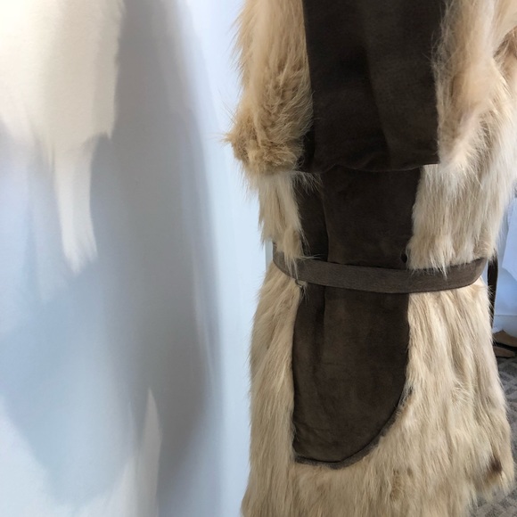 Vintage 70s Fur and Suede Coat As Is fully lined - Picture 4 of 8